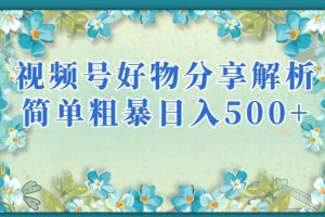 视频号好物分享解析，简单粗暴可以批量方大的项目【揭秘】