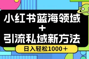 小红书蓝海虚拟＋引流私域新方法，100%不限流，日入轻松1000＋，小白无脑操作【揭秘】