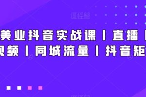 新美业抖音实战课丨直播丨短视频丨同城流量丨抖音矩阵