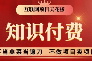 2024互联网项目天花板，新手小白也可以通过知识付费月入10W，实现财富自由【揭秘】