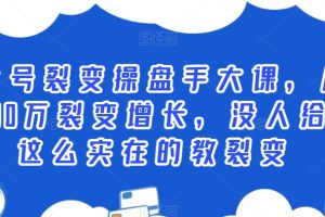 公众号裂变操盘手大课，从0到100万裂变增长，没人给你这么实在的教裂变